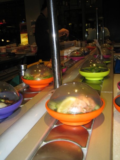 sushi conveyor at Yo! Sushi