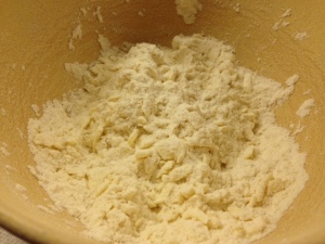 butter blended into flour